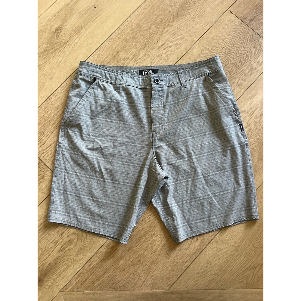 ONeill Hybrid Men Gray Stripe Board Shorts Size‎ 36